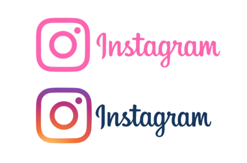 Instagram Logo with Sparkle Effect on Black Background