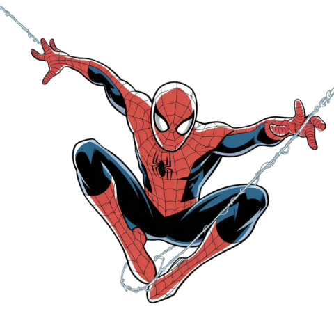 Spider Man PNG – Comic-Style Jumping Pose