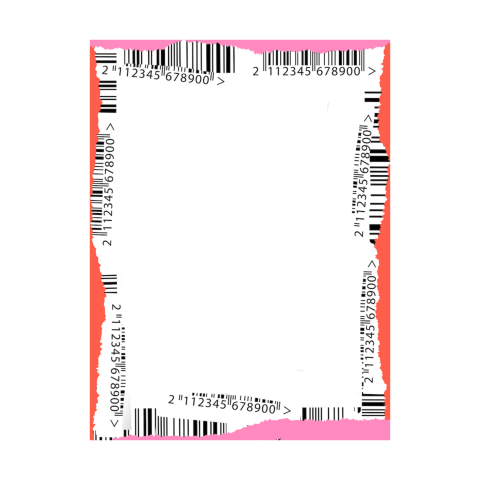 Barcode Torn Paper Frame (Pink & Red Accent)