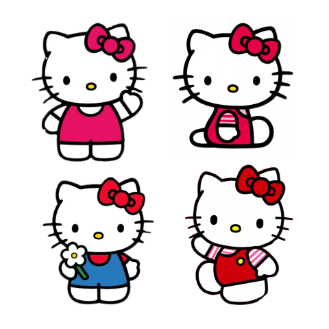 Hello Kitty Cute PNG Pack – Transparent Background