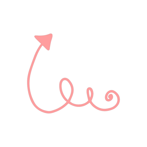 Curly Hand Drawn Arrow PNG – Aesthetic Swirl Arrow Clipart