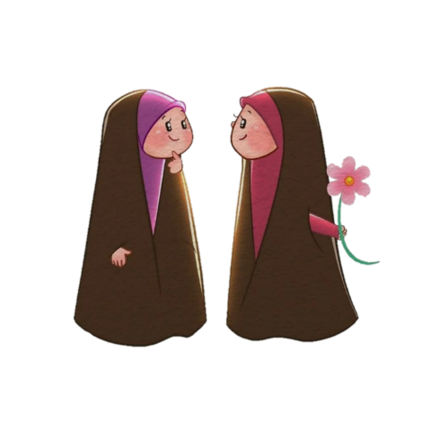 Islamic Girls in Hijab Cartoon PNG