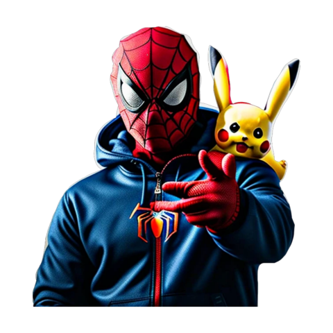 Spiderman with Pikachu PNG – Free Transparent Download